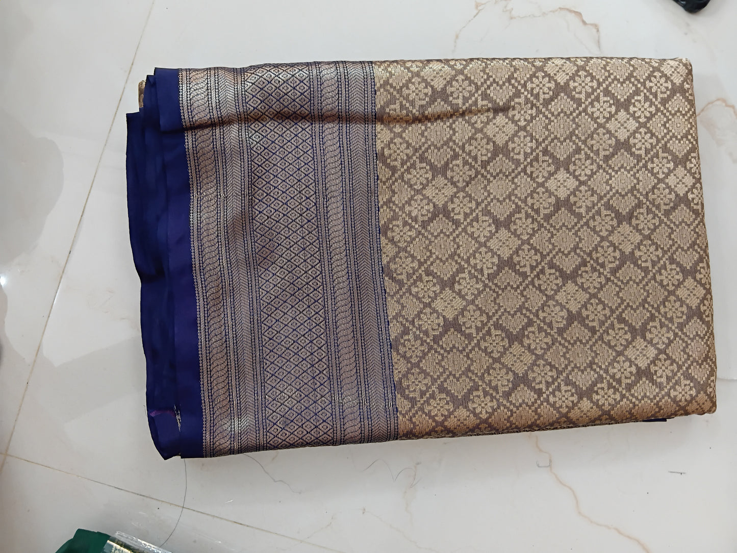 Soft tissue silk saree Navy blue🍏🍄
