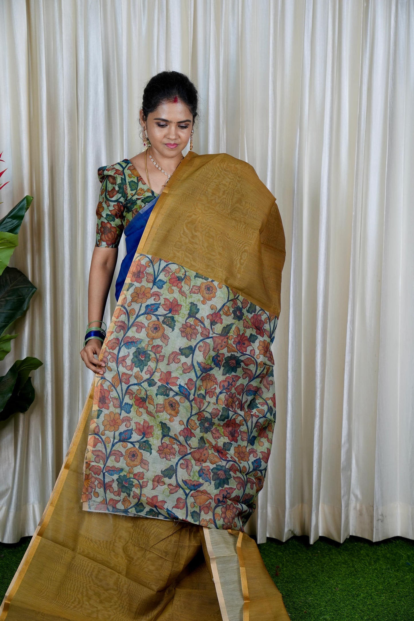 Kalamkari Chanderi Sico saree🥳