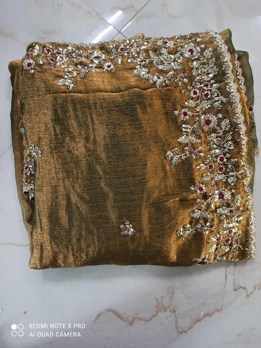Space silk model with heavy sequins and embroidery work📷