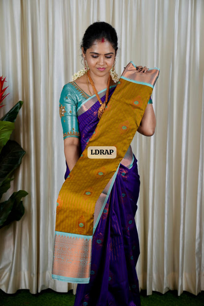Premium quality kanchi semi silk saree with vairaoosi design  🥰🥳