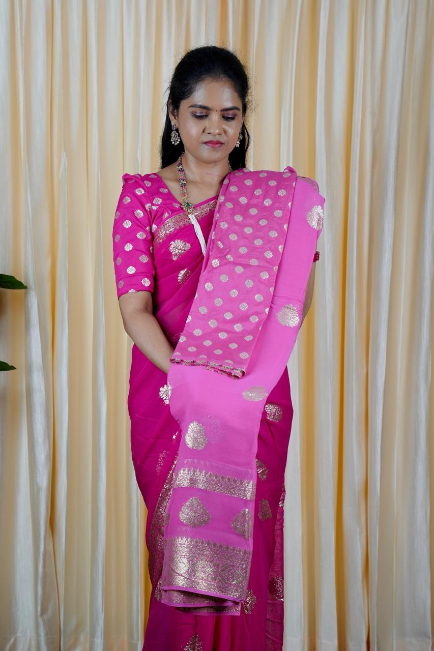Viscose georgette saree🥳