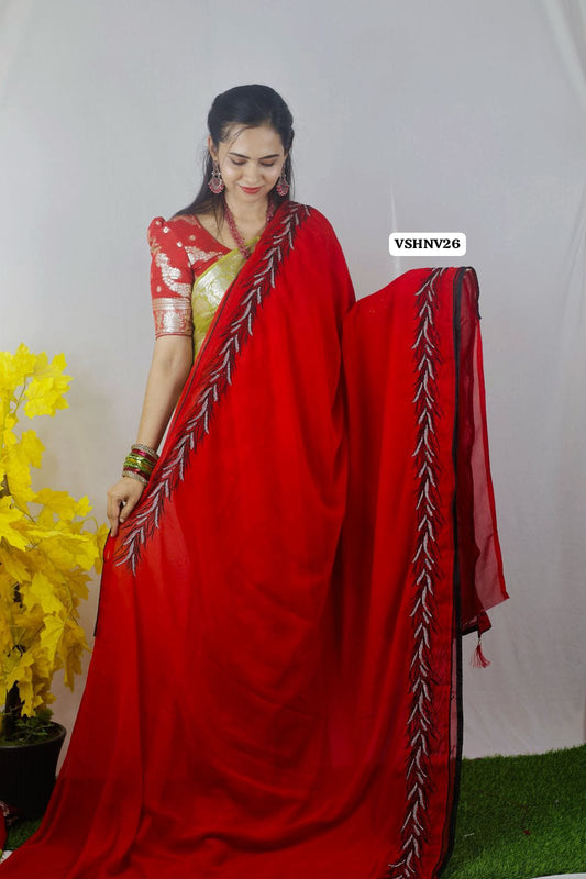 Premium georgette saree😍 offer