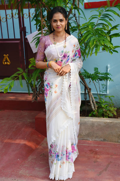 Premium Floral Georgette Silk🍄🥳