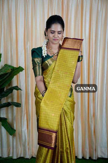 Kalyani silk saree with checks❌