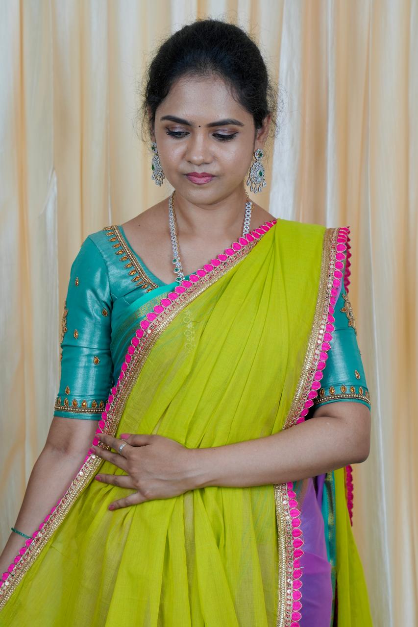 Kadhi Cotton Saree with Cut Work Designer Border ❌❌