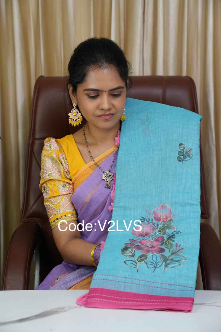 Lenin cotton saree 🥳