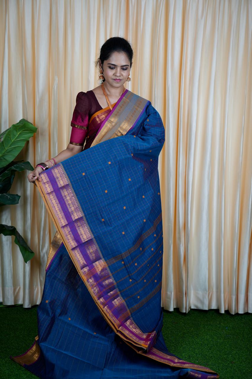 Kanchi cotton korvai buttas 5.5 Mtr❌