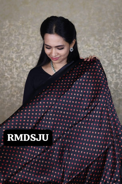 premium modal satin silk saree with heavy latkan🥳