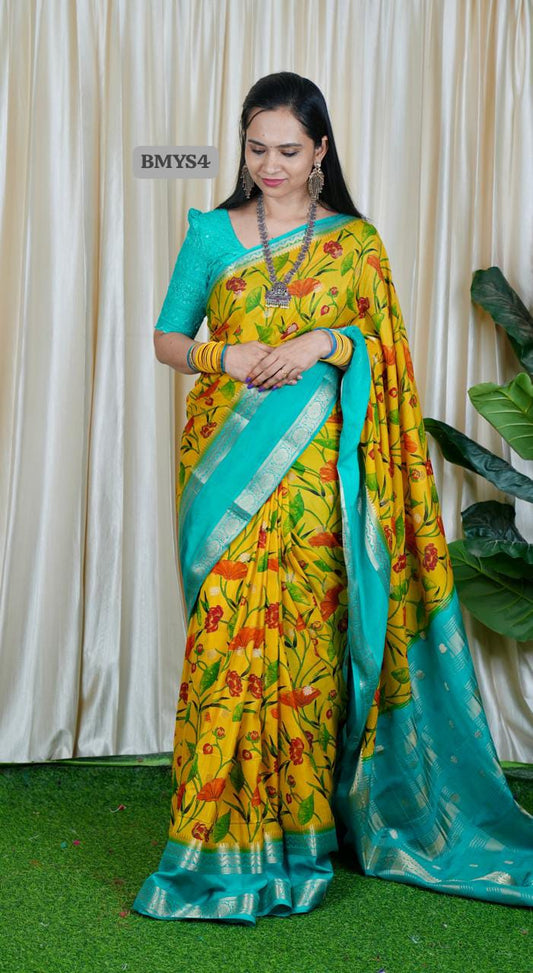 Mysore Silk with Floral Prints🥳