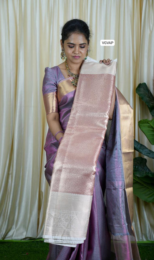 Premium Bridal Katan Tissue Saree🥳