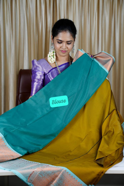 Premium quality kanchi semi silk saree with vairaoosi design  🥰🥳