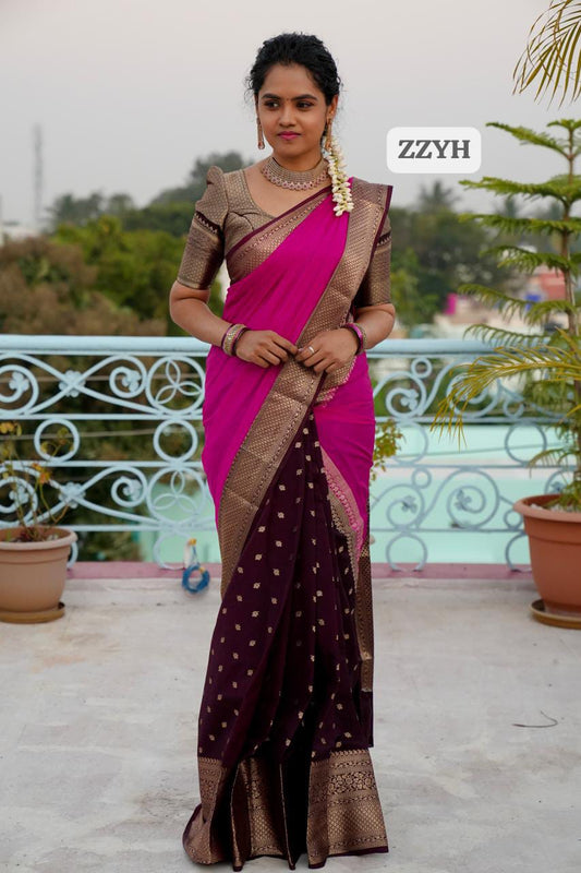 Premium half saree type saree in warm silk🥰😎🥳