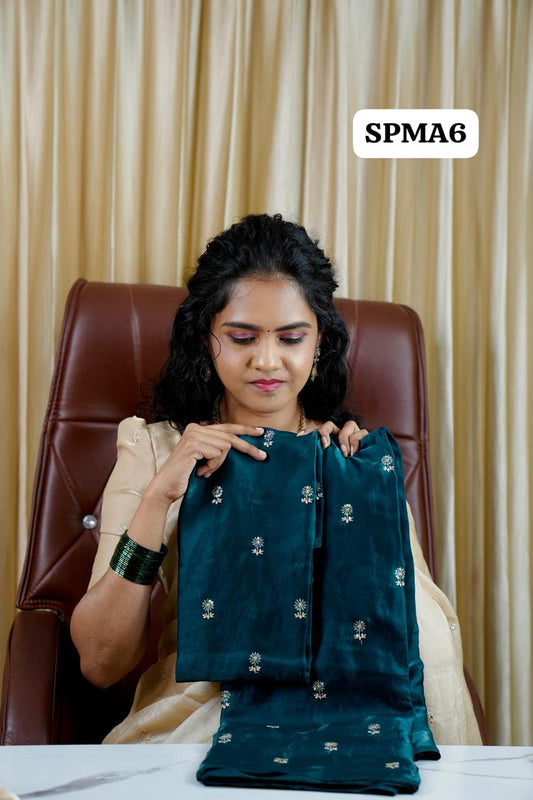 Space silk saree with same blouse 🥳🥰