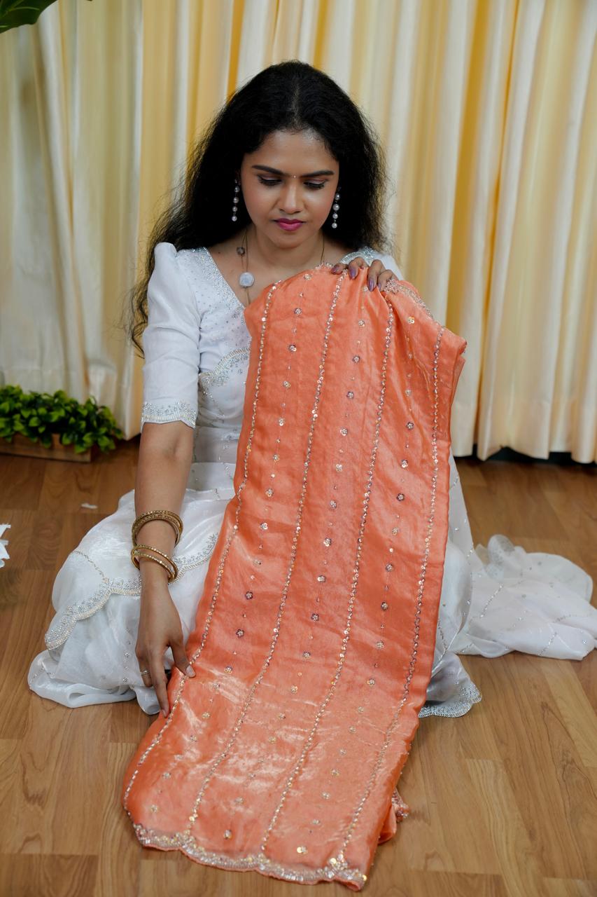 space silk saree with katana beads work🥰🥳✅